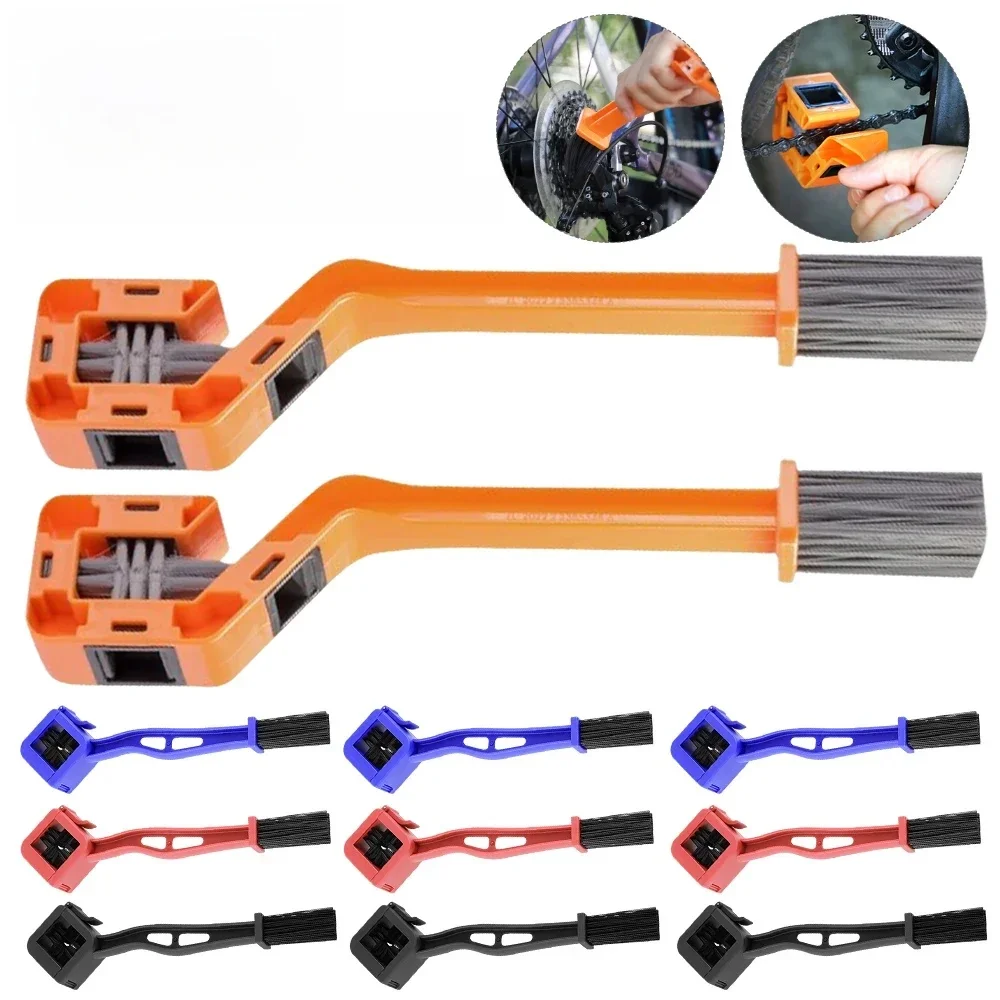 AliExpress Motorcycle Chain Brush Double Head Bike Brush Cleaner Flywheel Brush Washer Portable Bicycle/Moto Clean Tools Motorcycle Parts