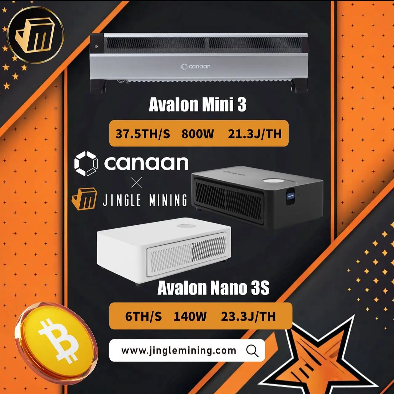 

P. SWEET DEAL BUY 2 GET 1 FREE Canaan Avalon Nano 3S 6TH/s Bitcoin Miner 6TH/S 140W With PSU