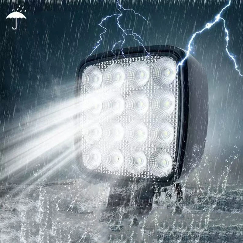 

1 шт. 4-дюймовый 48-ваттный светодиодный прожектор для транспортных средств, экскаваторов, тракторов, для тяжелых условий эксплуатации, внедорожный, 12В-60В, для квадроциклов, UTV, сельскохозяйственной техники