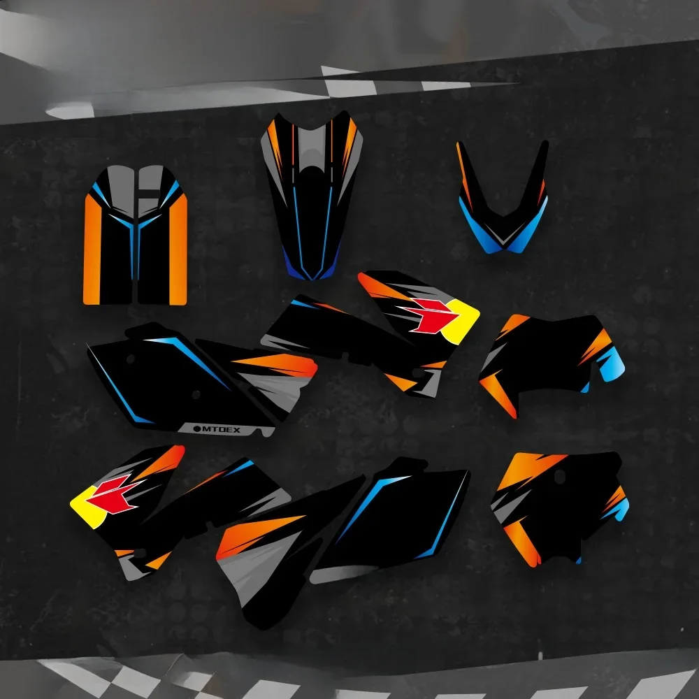 GRAPHICS I TULE ZESPÓŁ FAIRING Naklejki NAKLEJKI DLA KTM 125 200 350 400 450 525 540 250 300 XC XCW SX SXFMXC EXC 2005-2007 — 2