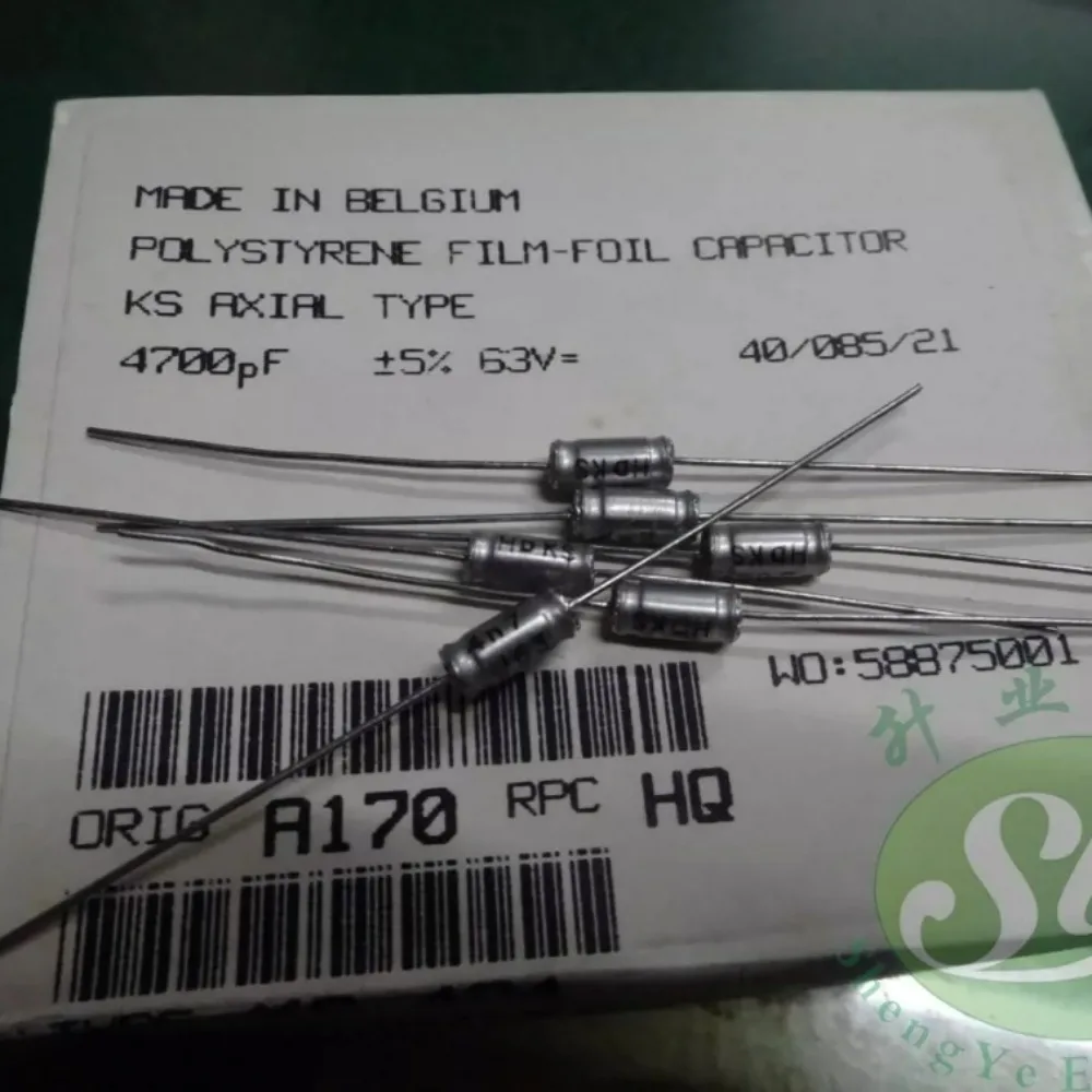 10pcs/lot KS424 0.0047uf 63V 4700pF 4.7n 4n7 472 J Brand New Axial Film Capacitor