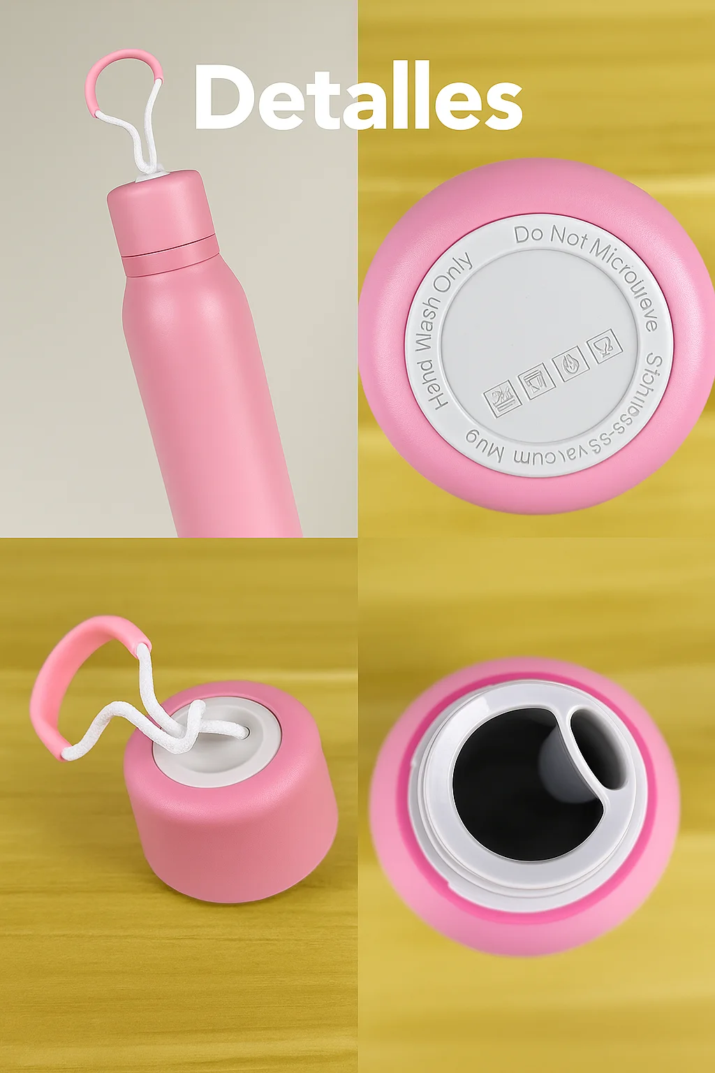 اكتشف الزجاجة الحرارية من الفولاذ المقاوم للصدأ Rr-37 سعة 530 مل مع صنبور للشرب المباشر وقش، مصممة لتوفيرك مع الراحة والأناقة في كل رشفة. يمنحك الفتح المزدوج للشرب مباشرة، استخدامه. #2