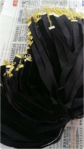 10pcs 13inches Adjustable 10mm Flat Black Velvet Choker Necklace Cord String Rope,DIY Beading Pendant Charm Cord,Tatto Choker