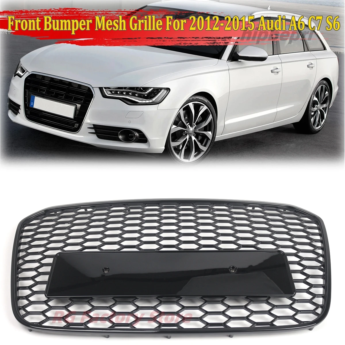 

Передний бампер сотовая решетка для Audi A6 C7 S6 2012 2013 2014 2015 RS Style автомобильная решетка глянцевый черный