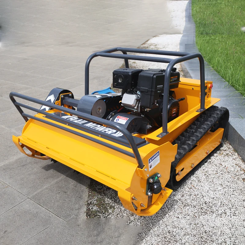 Remote-controlled lawnmower, electric lawnmower, equipped with an 850 brushless motor, precise multi-function remote control, zero-turning-radius design, flail-type lawnmower, suitable for large farms and land clearing.