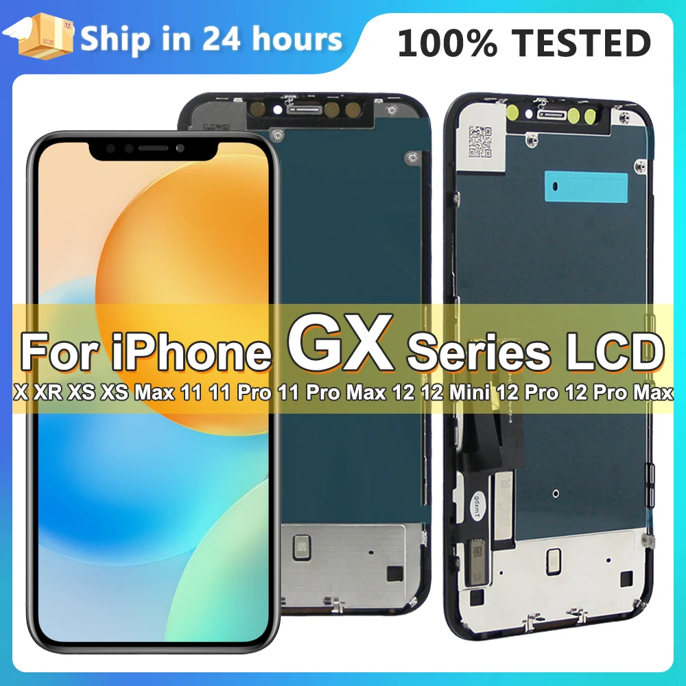 GX OLED Display For iPhone  X XR XS MAX 11 Pro Max 12 Pro 12 Promax pantalla LCD Touch Screen Digitizer Assembly Replacement