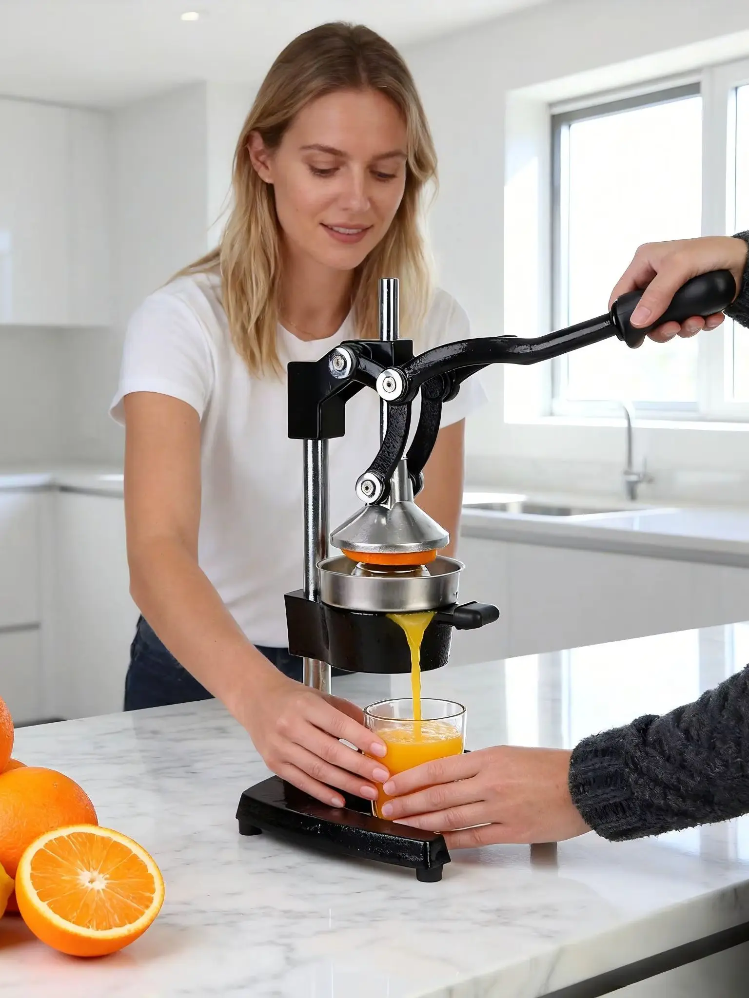 SAEIV gietijzeren citruspers handmatige sapcentrifuge voor commercieel gebruik Robuuste werkpanelen Pers voor vers sinaasappelsap - afbeelding 2