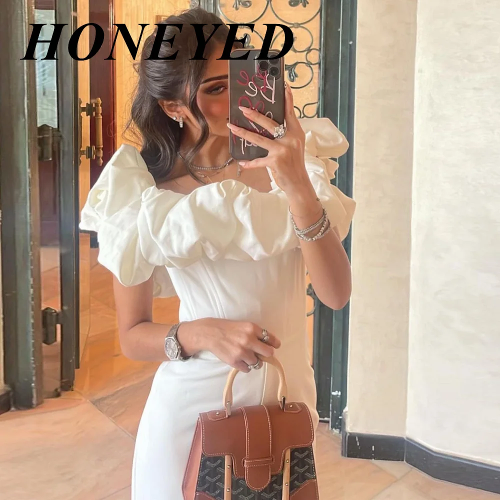 HONEYED White Trouser Dress Boat-Neck Ankle-Length Elegant Sleeveless For Women Wedding Guest Evening Party Formal Prom Gowns