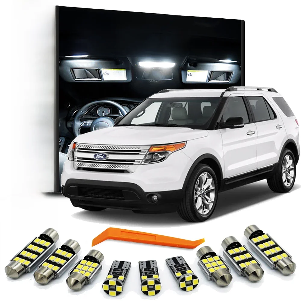 ZITWO 12Pcs Zestaw oświetlenia wewnętrznego kopuły LED do Ford Explorer 2012 2013 2014 2015 2016 2017 2018 2019 Akcesoria do lamp przeciwsłonecznych — zdjęcie 2