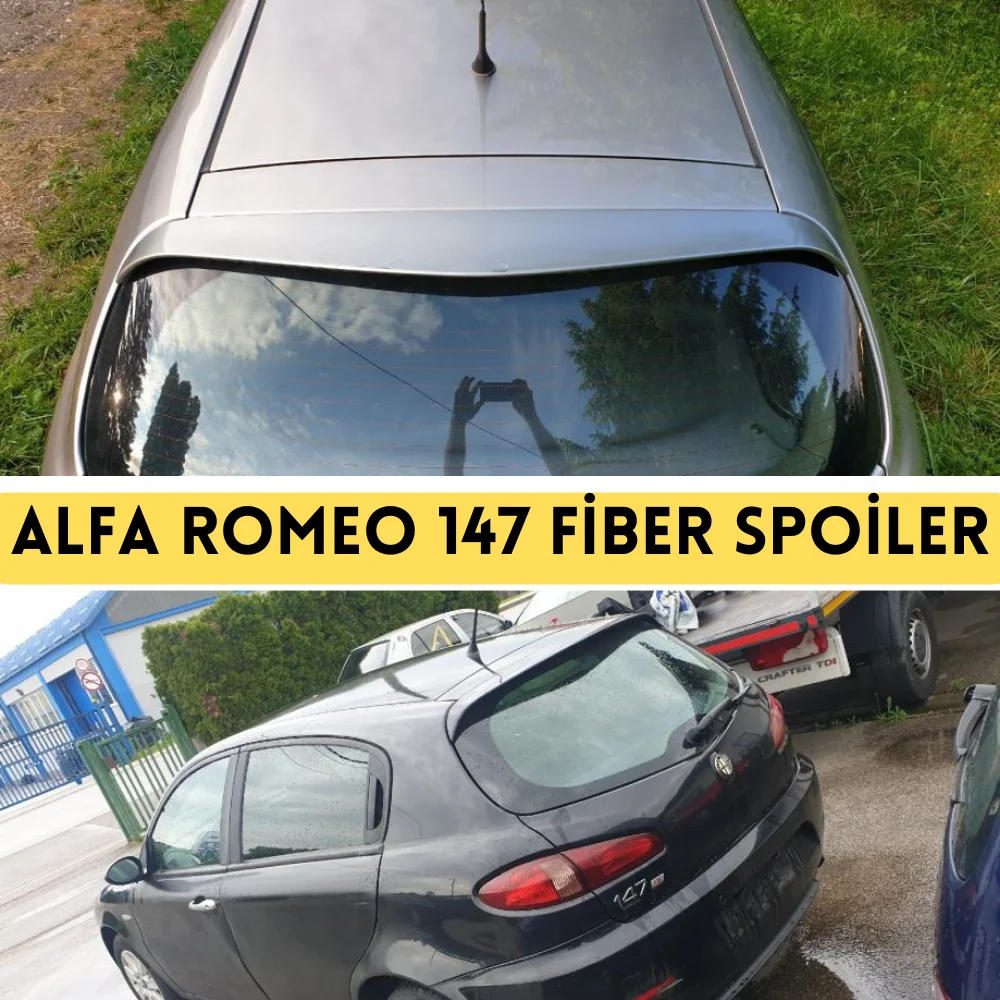 For Alfa Romeo 147 Glass Top Spoiler Fiber Material Rear Roof Spoiler Wing Trunk Lip Car Styling Compatible Tuning Parts