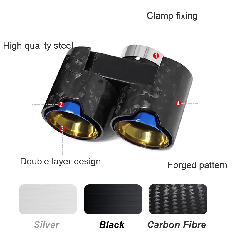 Quad Carbon Fiber Exhaust Tip For BMW G22 G23 G26 420i 430i 425i Muffler Tip Exhaust Nozzle Exhaust Pipe Replacement Tailpipe
