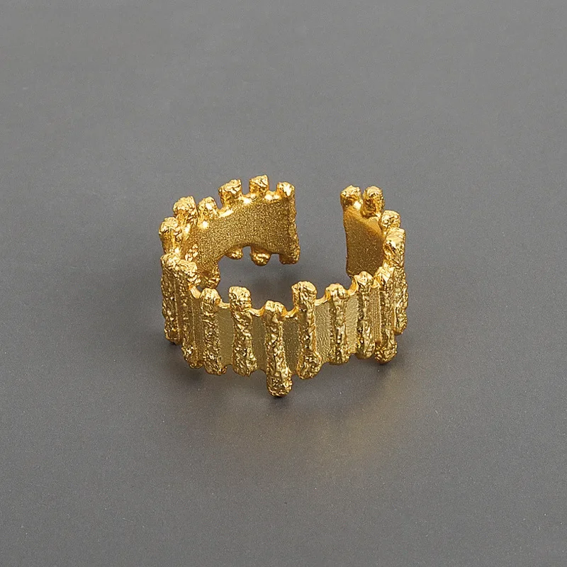 Livvy Silber Farbe neue Retro Spitze Wellen ring weibliche Mode einzigartiges Design unregelmäßigen