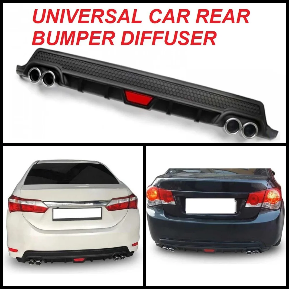 Universal Car Rear Bumper Diffuser Racing B2 ABS Model Black ABS Plastic Car-Styling Spoiler Deflector Body Kit Splitter Lip