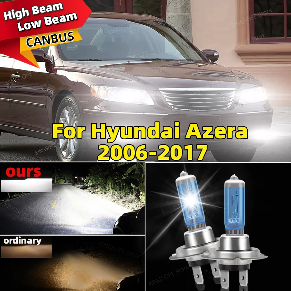 High Power 100W Car Head Light H7 6000K Auto Standard Halogen Bulb Canbus Lamp For Hyundai Azera 2006-2017 2007 2008 2009 2010