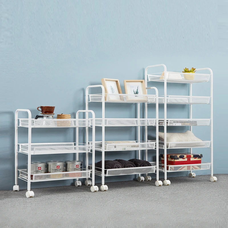 Iron mobile storage rack trolley rack kitchen bathroom bedroom multi-storey snack grombox home accessories