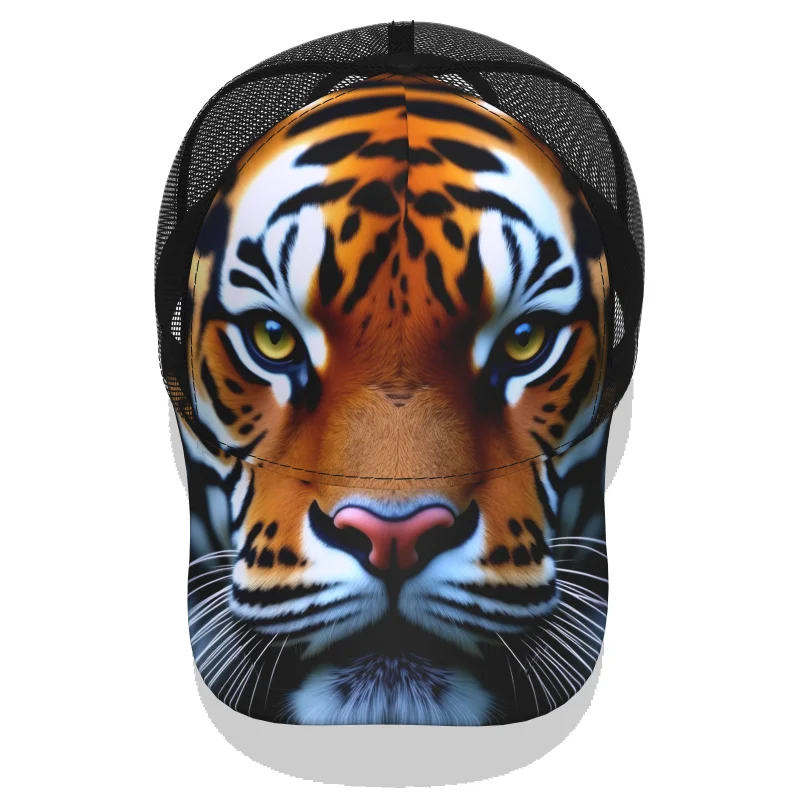 Gorra de béisbol de tigre, nombre personalizado de camionero, número, logotipo de equipos, malla de animales, foto, sombrero de caza, papá, conductor transpirable, sombrero para el sol con visera