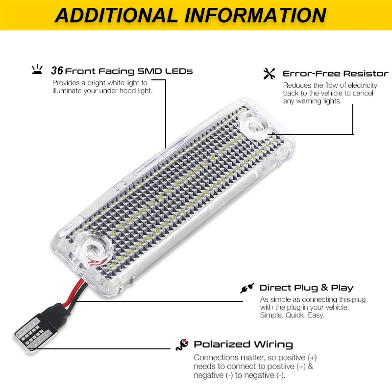 LED License Plate Lights Car Error Free Rear Number Lamps White Auto Accessories for Toyota 4Runner 1996-2021 Sequoia 2001-2020