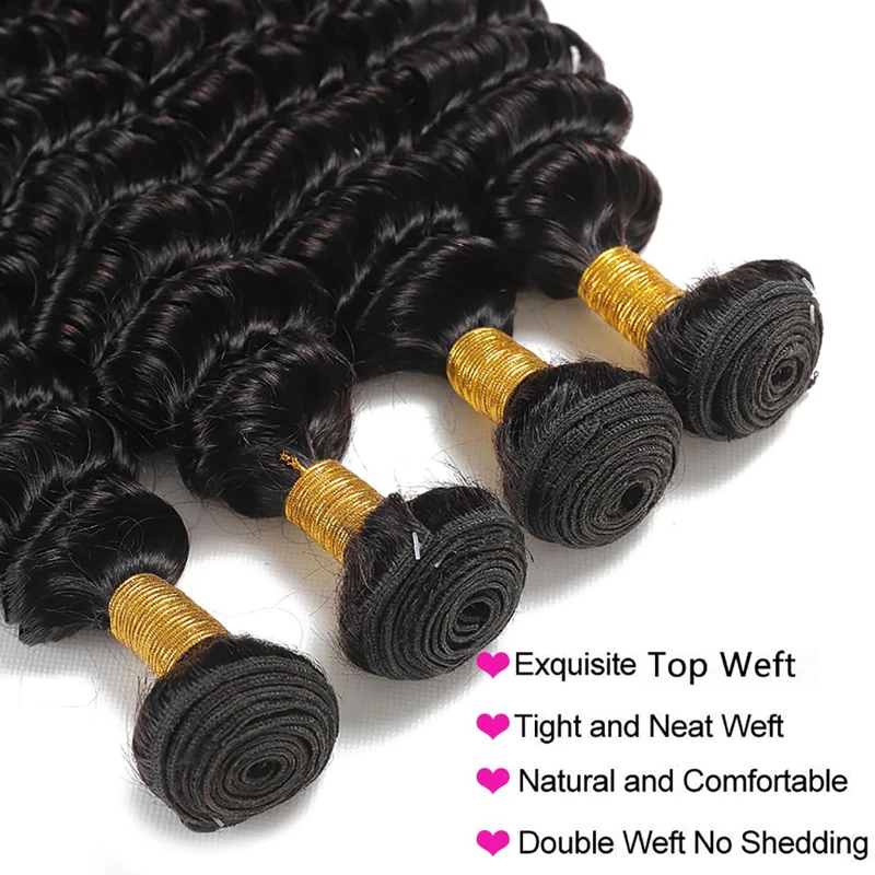 Brazilian Water Wave Bundles With Closure Wet And Wavy Human Hair Bundles With 13x4 Lace Frontal Unprocessed Virgin Hair 100g/PC