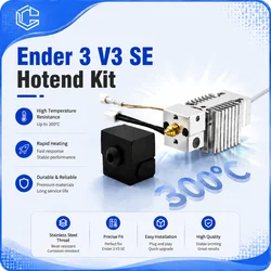 Kit de atualização hotend ender 3 v3 se, kit de bloco de aquecimento, garganta de aço inoxidável, cabeça de impressão de alta temperatura para impressora 3d ender3 v3 se