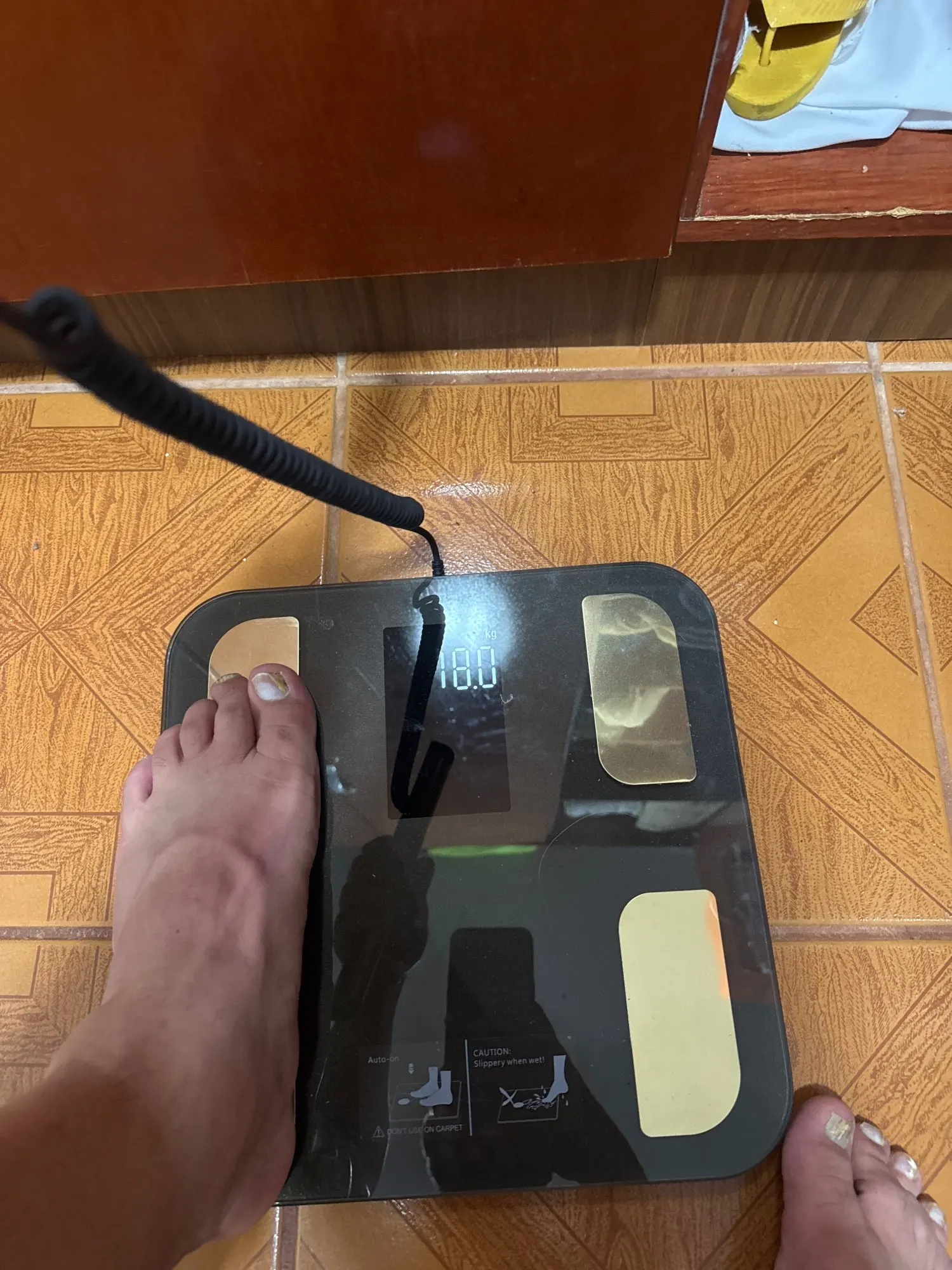 Smart Body Composition Scale with Handheld Sensor – 1.5 m Spiral Cable | Fitness & Health Tracker