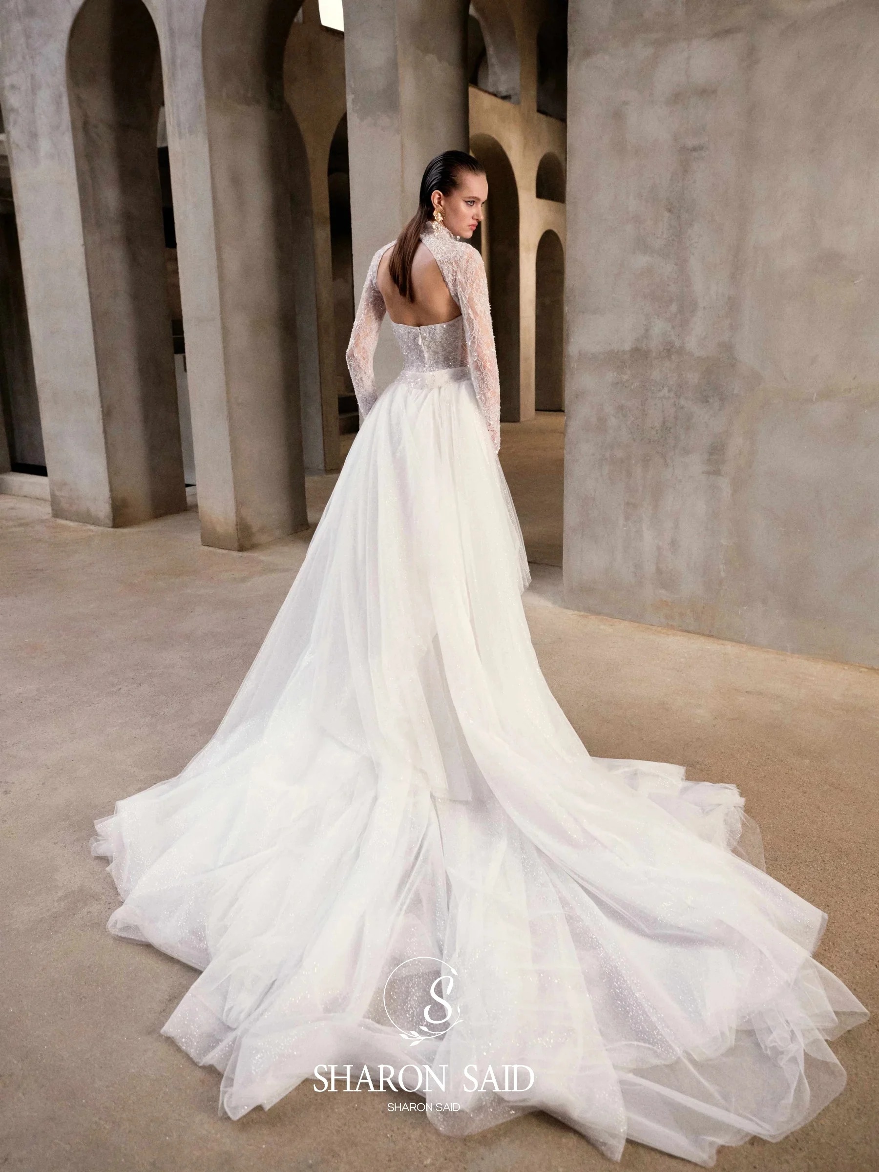 Sharon Said Sexy Spaghettiträger, cremefarbene Spitze, Hochzeitskleid 2025, Vintage-Meerjungfrau, herzförmiges Korsett, Brautkleid SW331, individuell gestaltet