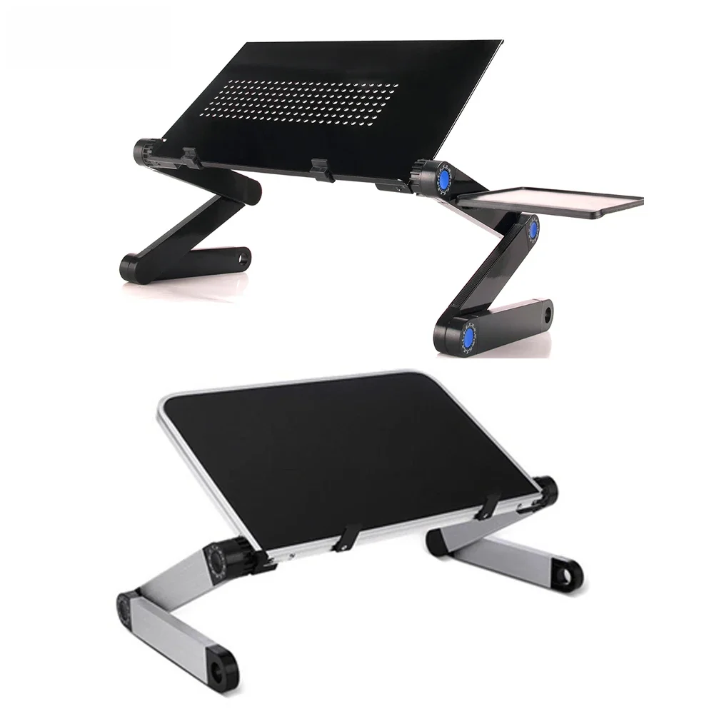Regulowany stojak na biurko na laptopa Przenośny aluminiowy ergonomiczny stojak na biurko na telewizor Łóżko Sofa PC Notebook Stojak na biurko z podkładką pod mysz — zdjęcie 2