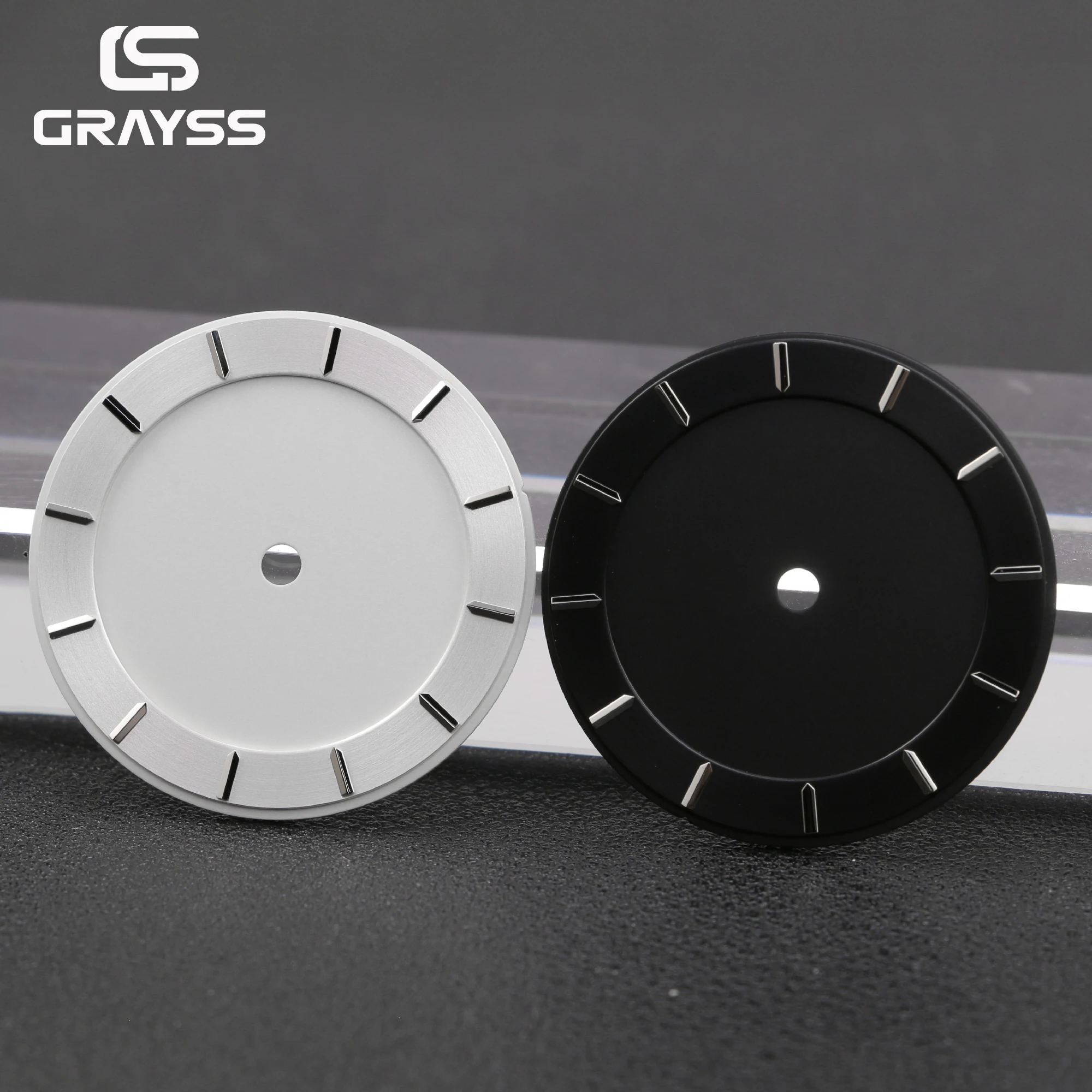 GRAYSS Nologo 31mm Minimalist Watch Dial with Long Bar Markers No Date Dial Face for NH35 PT5000 Miyota 8215 Automatic Movement