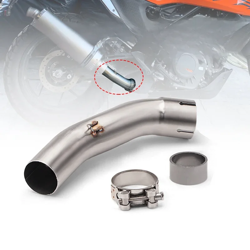Do KTM DUKE 125 250 390 ADV Adventure 2017 2018 2019 2020 2021 2022 2023 Rura łącząca tłumik środkowego układu wydechowego 51 mm — 2