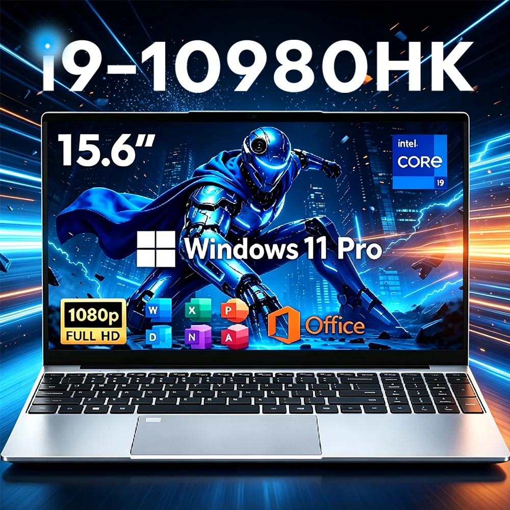 Laptop da Gaming 15,6'' Intel Core I9 10980Hk Windows 11 16Gb Ram 1Tb 2Tb Ssd Sblocco con Impronta Digitale Computer Retroilluminato Laptop da Ufficio