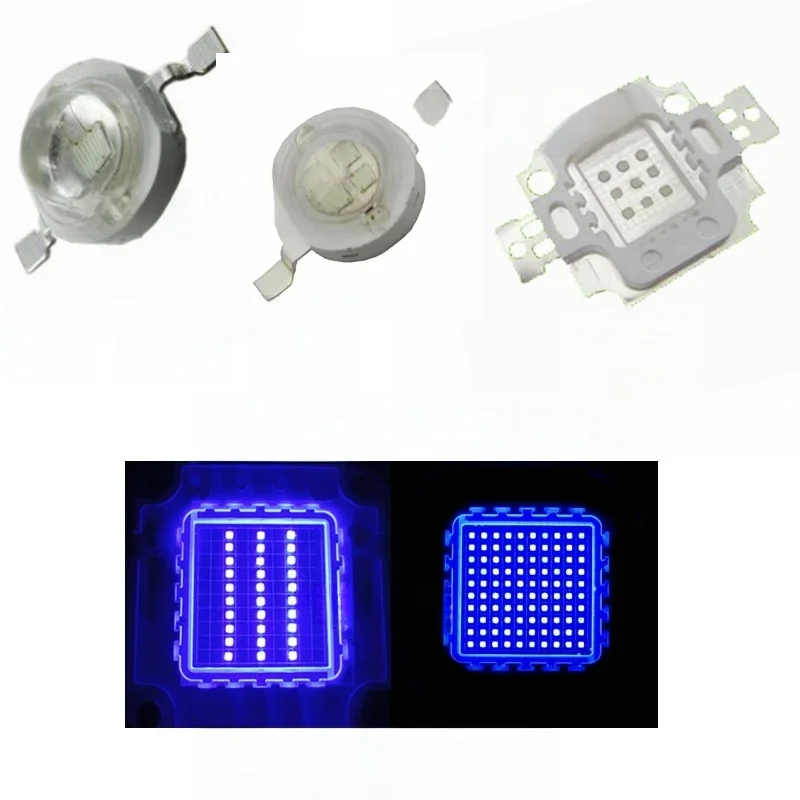 Żarówka LED COB o dużej mocy Royal Blue LED Grow Chip 440nm 450nm 1W 3W 5W 10W 20W 30W 50W 100W COB LED Emitter do lampy DIY LED Plant Grow Light — zdjęcie 2