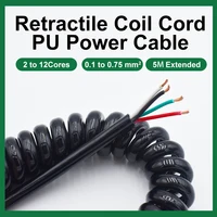 Cable de alimentación en espiral de resorte 2 3 4 5 6 7 8 9 10 12 18 núcleos 0,1/0,2/0,3/0,5/0,75 mm2 conector extender bobina retráctil de tracción Cable de PU