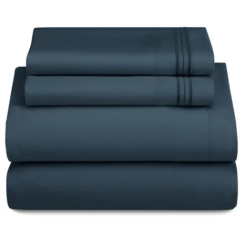LUX Décor Sheet Set - 3 Piece Ultra-Soft Microfiber Bed Sheets with Flat Sheet, 16 Inches Deep Pocket Fitted Sheet