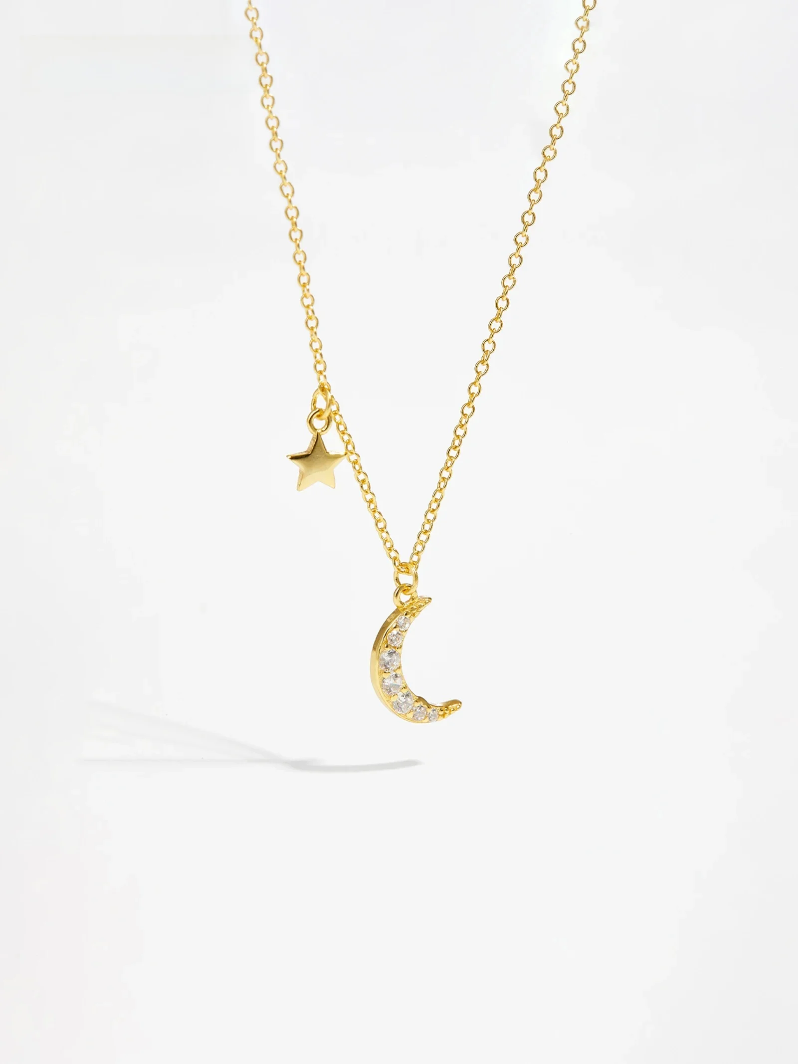 DPLAOPA 925 Sterling Silver Moon CZ Charm Pendant Long Chain Necklace Fine Jewelry 2023 Wedding Crystal Jewels — zdjęcie 2