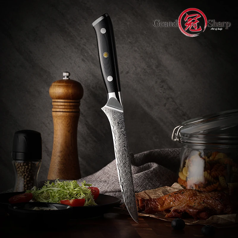 Damascus Boning Knife 5.5 Inch  Japanese Damascus Steel Butcher Knife Chef\'s Kitchen Knives Slicing Filleting Cooking Tools