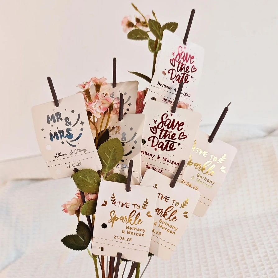 

50pcs Let Love Sparkle - Personalized Sparkler Tags for wedding, Engagement, celebrations, Anniversaries, Wedding Favors