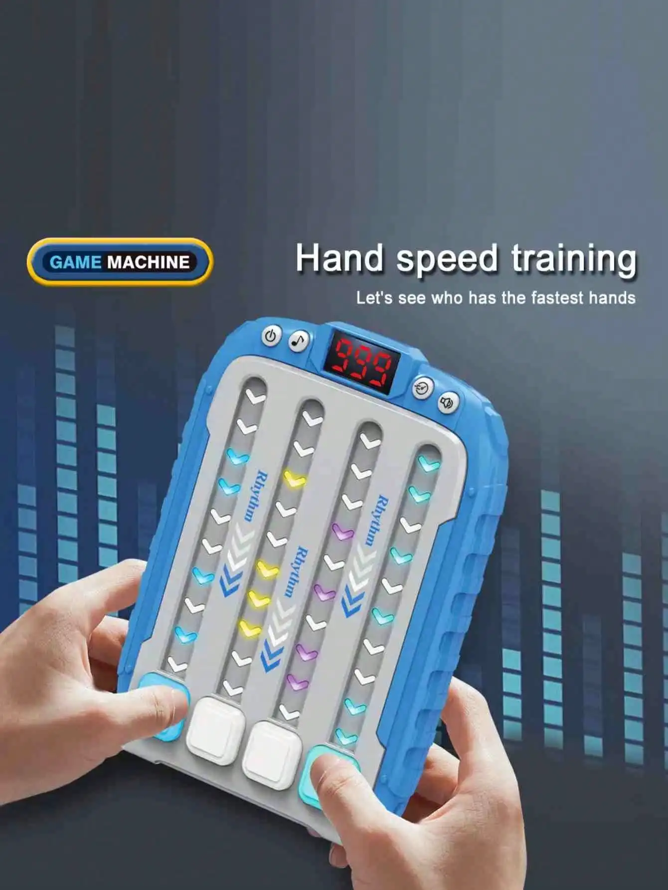 Music board game with score screen, practical skill with lights