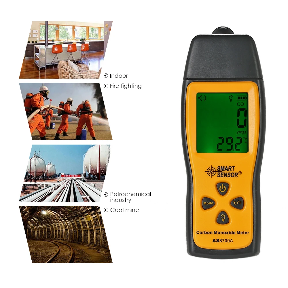 

Handheld Carbon Monoxide Meter Portable CO Gas leak Detector Gas Analyzer High Precision detector de gas Monitor tester 1000ppm