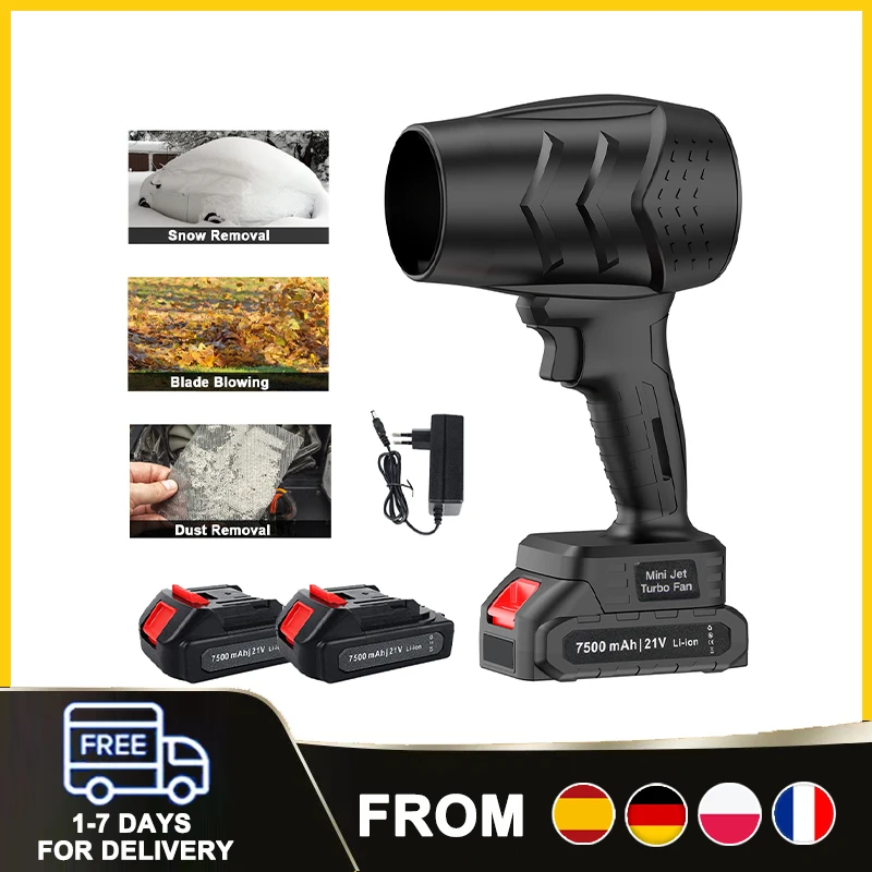 36000RPM Air Blower Cordless Turbo Fan Handheld Violent Fan Dryer 21V Rechargeable Dust Blowing Tool For Outdoor leaf blowing