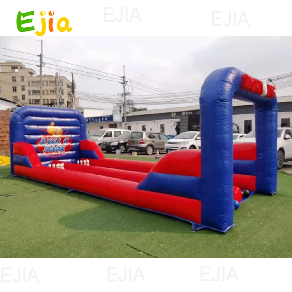 Hot Sale Sport Game Double Lane Inflatable Bowling Game For Kids Bowling Pin Shape Inflatable Bowling Alley with Balls