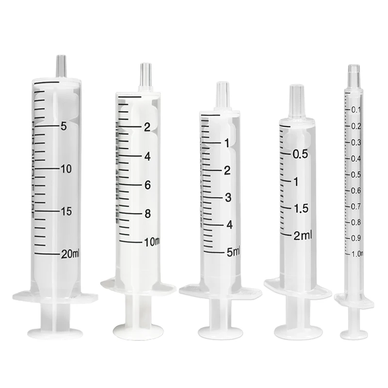 Confezione da 100 siringhe in plastica resistenti alla corrosione da 1 ml senza tappo in gomma siringhe monouso in 2 parti