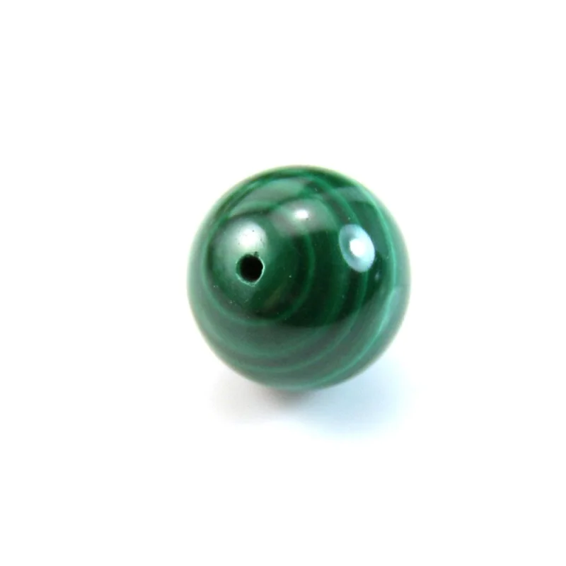 5pcs Malachite Half Drilled Beads Round Semi Hole 6/8/10mm Genuine Natural Stone For Jewelry Making Earrings DIY Craft Pendant