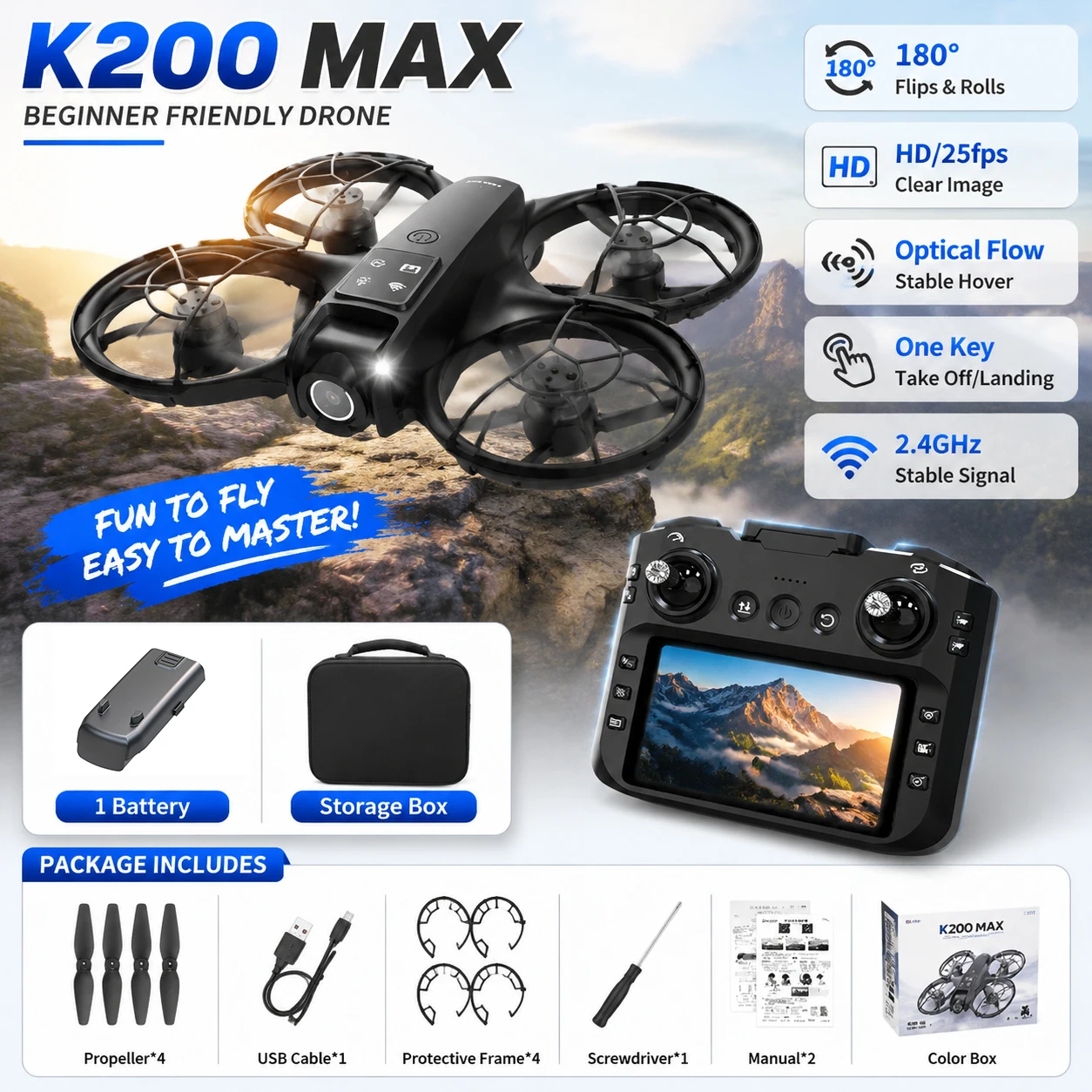 Drone Rc Full Form - ZNLYRION Mini Drone K200MAX Full Protected
