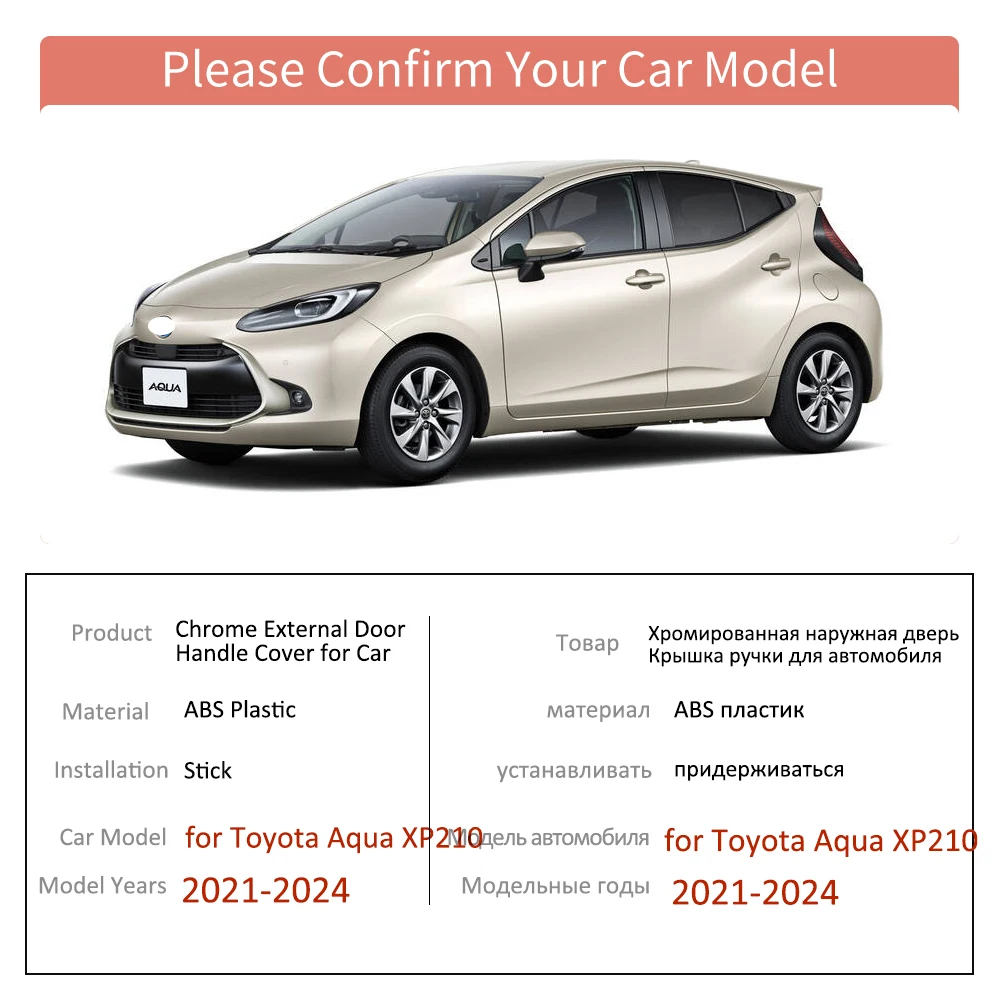 4x Car Door Handle Cover for Toyota Aqua Z X GR Sport XP210 2021 4x Car Door Handle Cover for Toyota Aqua Z X GR Sport XP210 2021