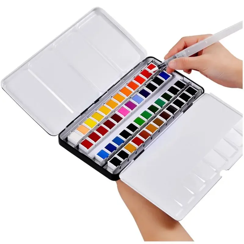 Profesjonalny zestaw akwareli 12/24/36/48 kolorów z pędzlem Zestaw pigmentów do akwareli Acuarelas Verf Art Supplies — zdjęcie produktu 7