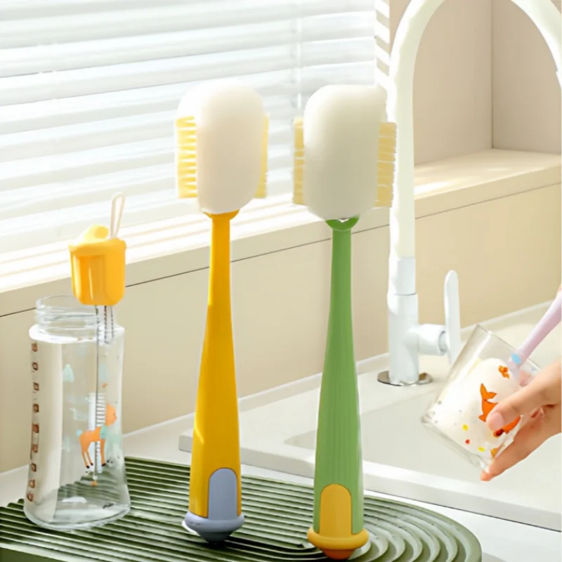 Cup Brush–Complete Bottle Cleaning Kit,Cup Wall & Rim Brush,Twisted Wire&Straw Brush,Hard Bristles,Lanyard Hanging
