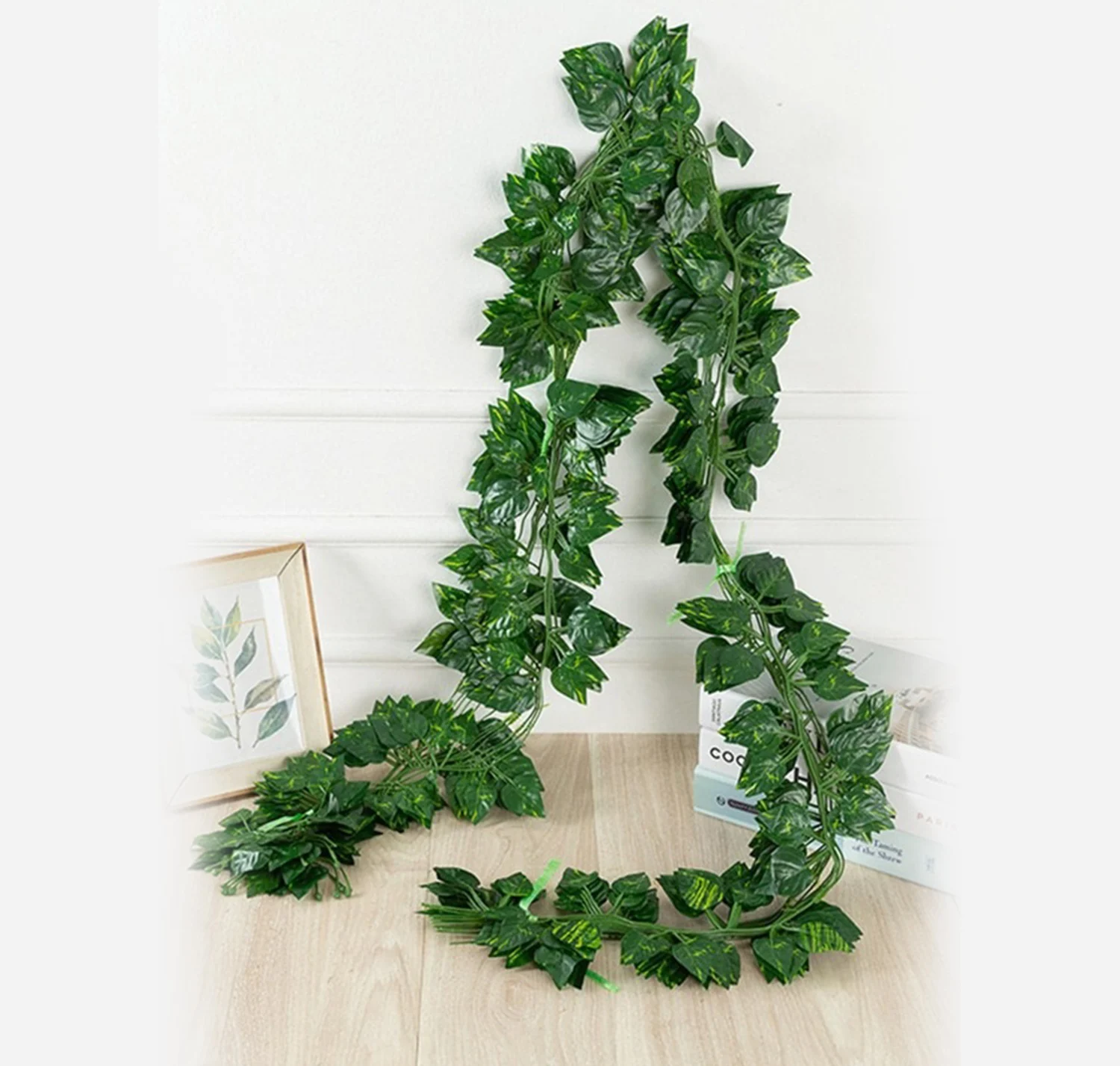 210Cm Green Silk Artificial Hanging Vine Leaves Plants for DIY Garden Wedding Home Party Bathroom Decor 1Pcs/2pcs