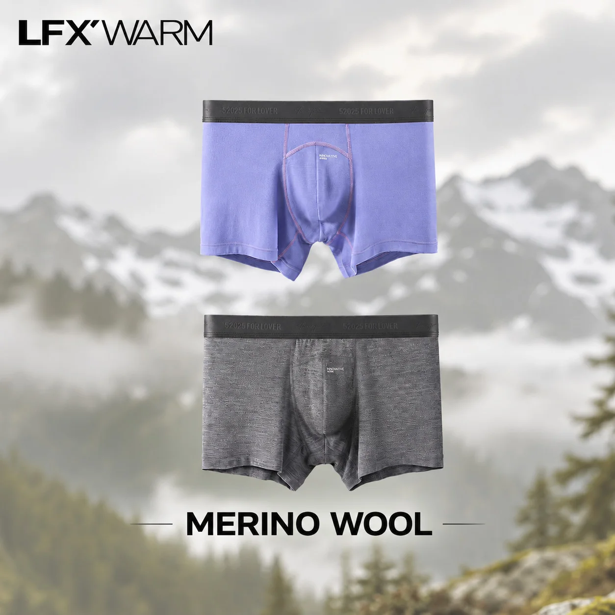 52025 Men's Premium 100% Australian Merino Wool Boxers (3Pack) – Superfine 16 Micron Wool, Breathable Comfort & Thermoregulation