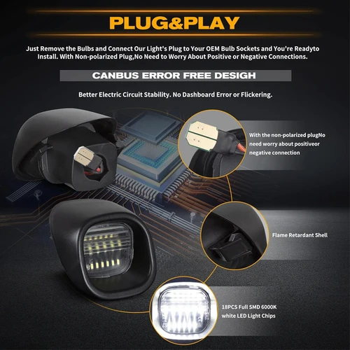 Imagen 2 del producto Luz LED blanca para matrícula, 2 uds., para Chevrolet Blazer 1998-2005 S10 1998-2004, GMC Jimmy Sonoma Oldsmobile Bravada