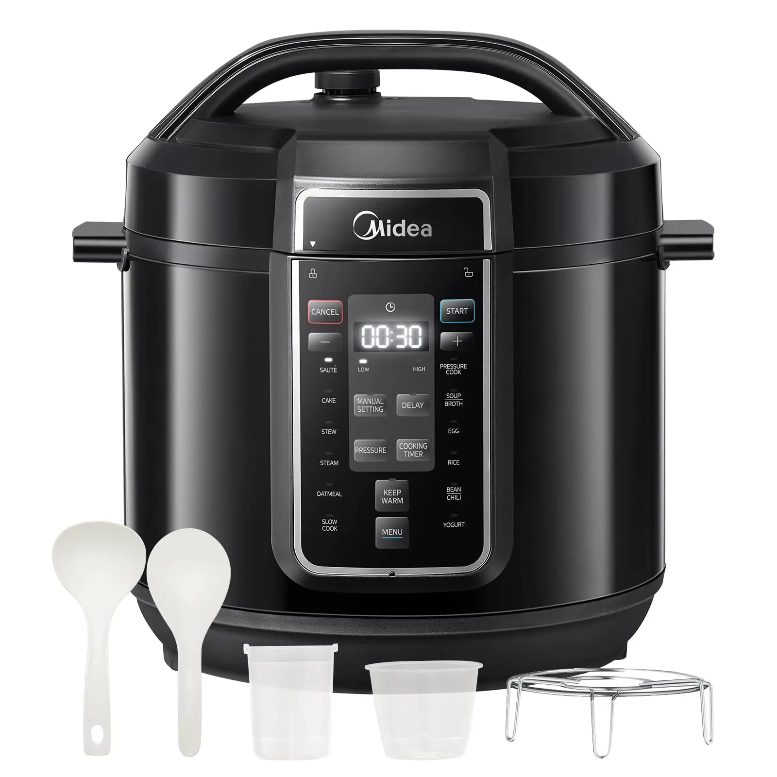 Midea 8L Design élégant et minimaliste, panneau tactile, ventilation à une touche, cuve intérieure antiadhésive, pour la cuisson de riz, soupes, ragoûts, céréales à usage domestique, marque de confiance, cadeau pratiqu