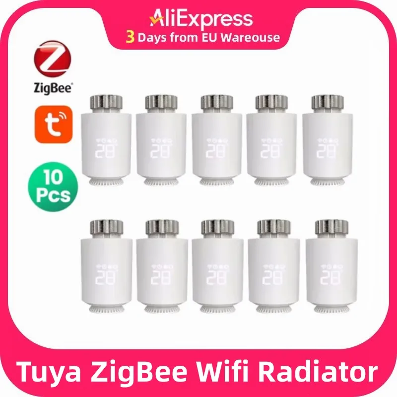 New Tuya ZigBee Wifi Radiator Actuator Thermostat Smart TRV Thermostatic Valve Temperature Controller Support Alexa Google Home